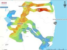 Dose rate interpolated map over Fukushima area