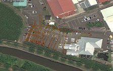 Dose rates measurement locations over a parking close to Fukushima Daiichi