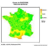 Ozone map : confidence index - Courtesy Ademe