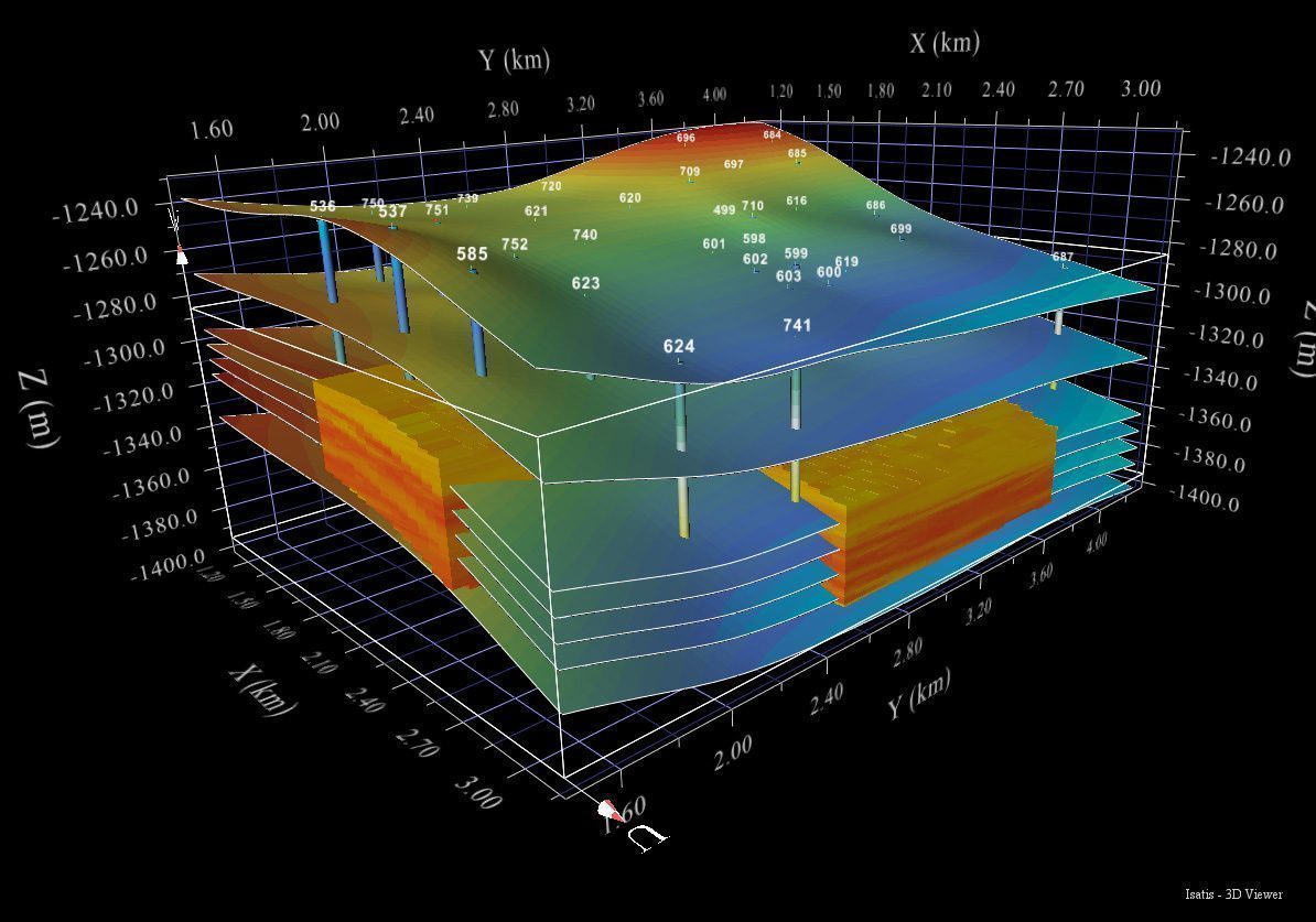 Reservoir structual modeling with Isatis