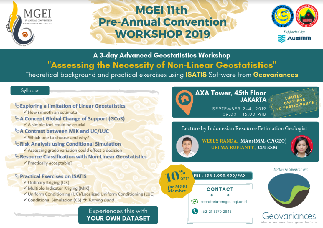 MGEI 11th Pre-annual convetion 2019 advanced geostatistics workshop