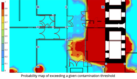 Geostatistics for contamination mapping and risk analysis